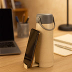 Creative Wheat Glass Water Bottle with Phone Holder (380ml)