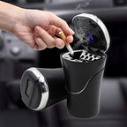 Premium Quality LED Illuminated Car Ashtray with Lid and Detachable Holder (1 Pc)