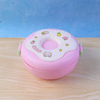 Donut Shaped Double Insulated 3 Compartment Lunch Box (1 Pc / Mix Color)
