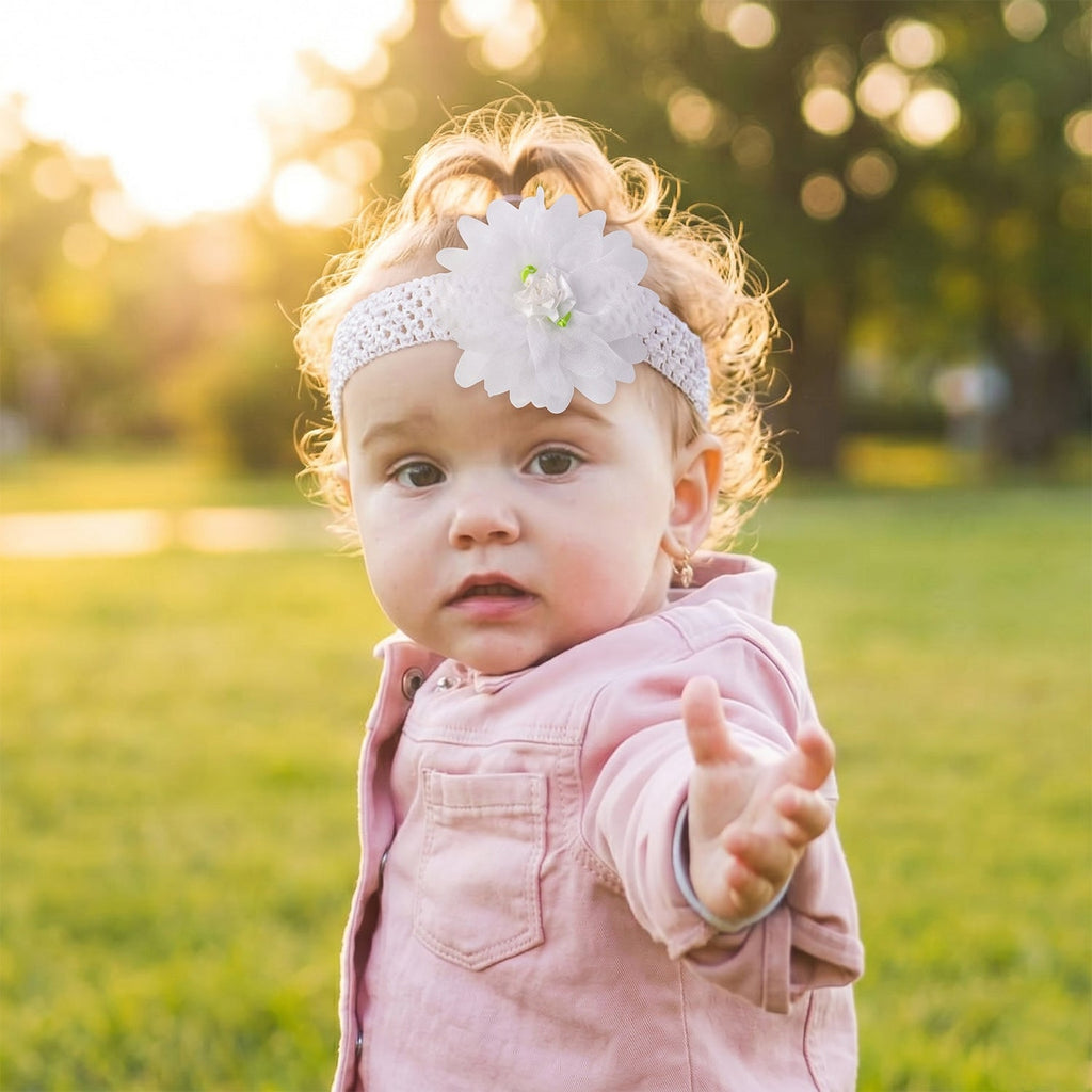 Cute Soft Elastic Floral Baby Headband Stylish Stretchable Hair Band (1 Pc)