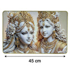Elegant Radha Krishna Golden Finish Wall Art Frame 45x30 Cm (1 Pc)