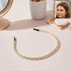 crystal studded metal hair band