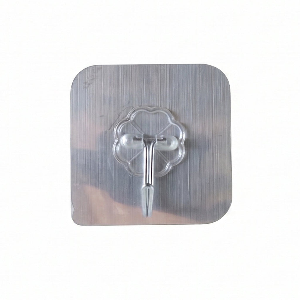 Self-Stick Double Hook Metal Wall Plate 