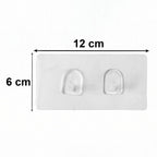 Transparent Double Hook Self Adhesive Wall Sticker (1 Pc)
