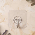Flower Shape Transparent Self Adhesive Wall Hook (1 Pc)