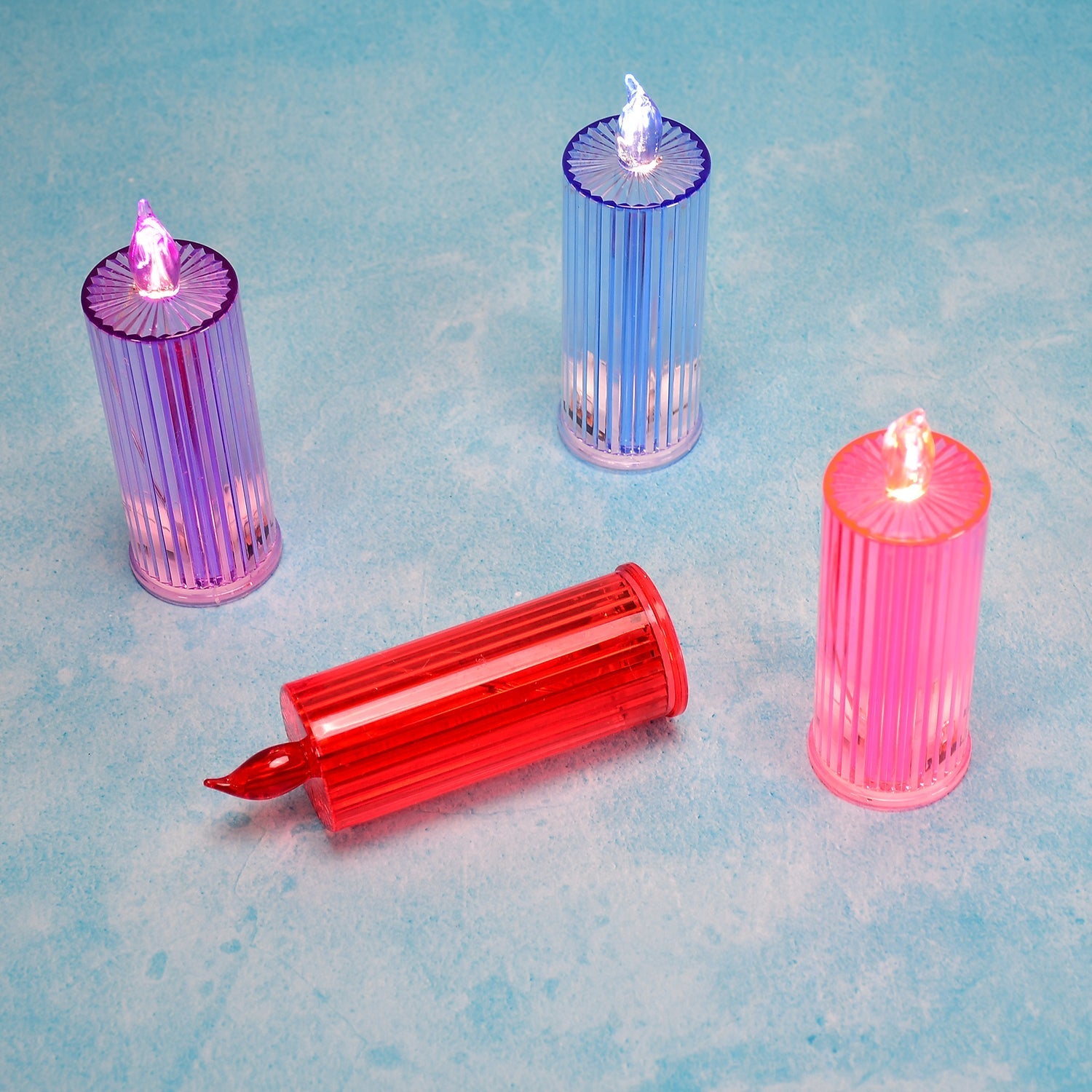 Big Simple Candles for Home Decoration, Crystal Candle Lights, Diwali (Multicolor)-Home Improvement-AniGuess-AniGuess