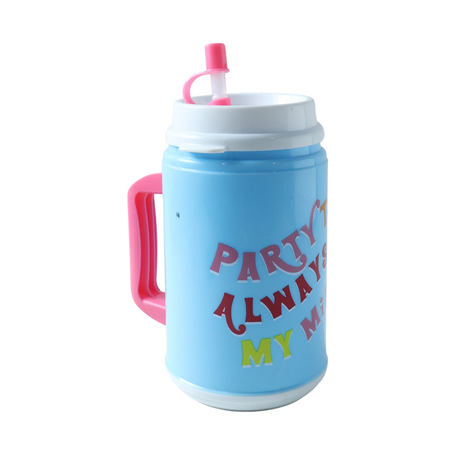 Big Plastic Insulated Mug With Straw (1 Pc, 709 ML)-Home & Kitchen-AniGuess-AniGuess