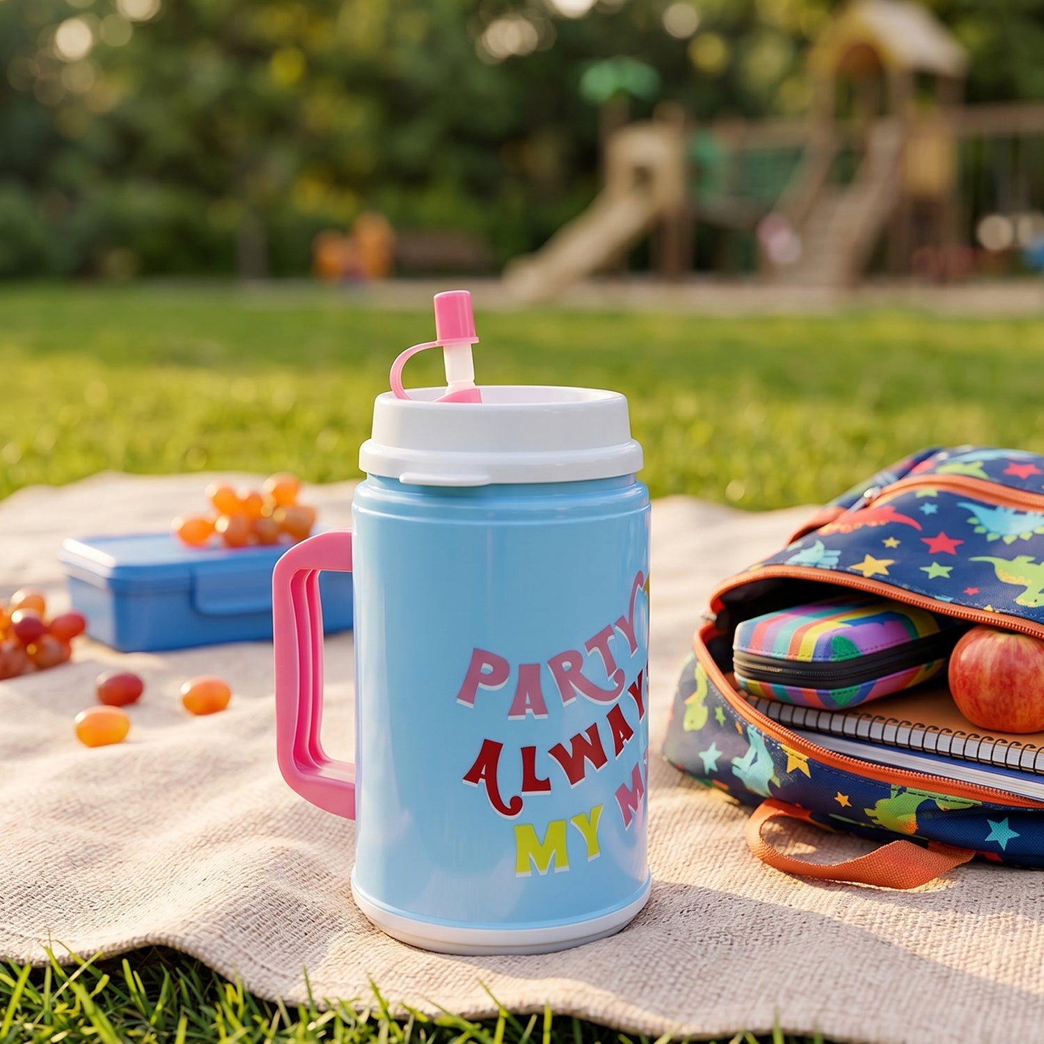 Big Plastic Insulated Mug With Straw (1 Pc, 709 ML)-Home & Kitchen-AniGuess-AniGuess