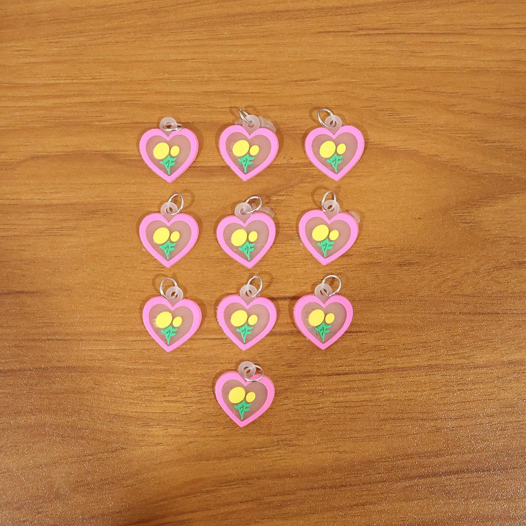 heart flower keyring set