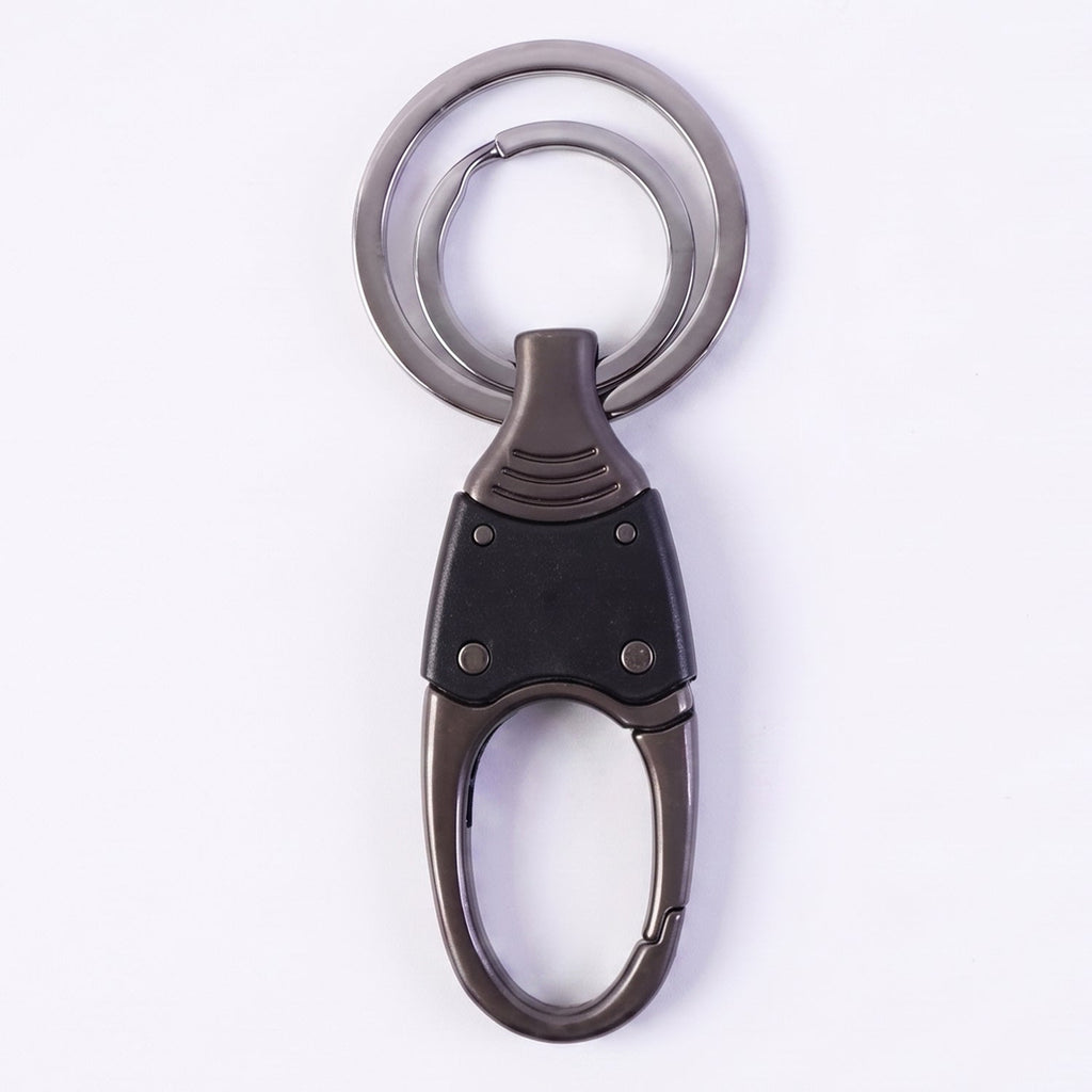 Premium Dual Ring Metal Key Holder with Rotating Swivel (1 Pc)