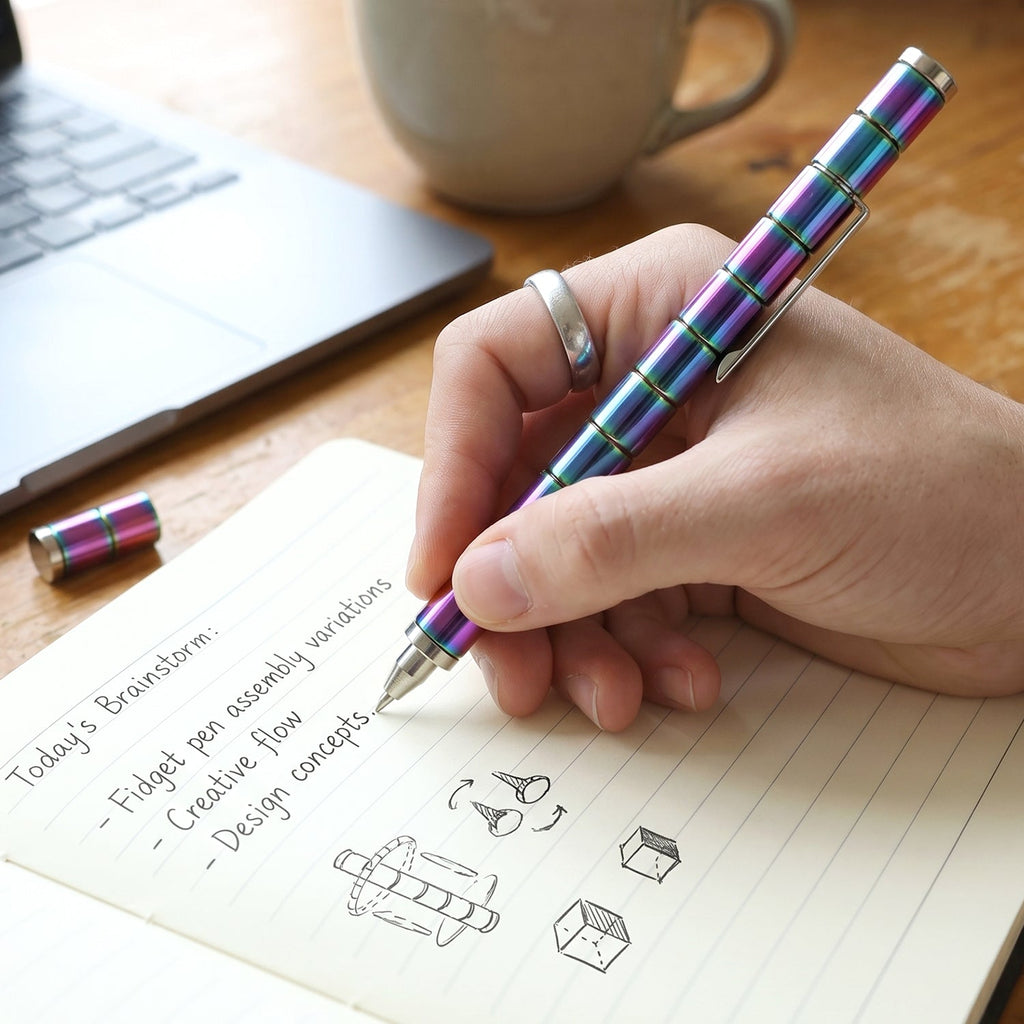 Magnetic Metal Writing Pen with Fidget Spinner Function - 1 Pc-Office Products-AniGuess-AniGuess