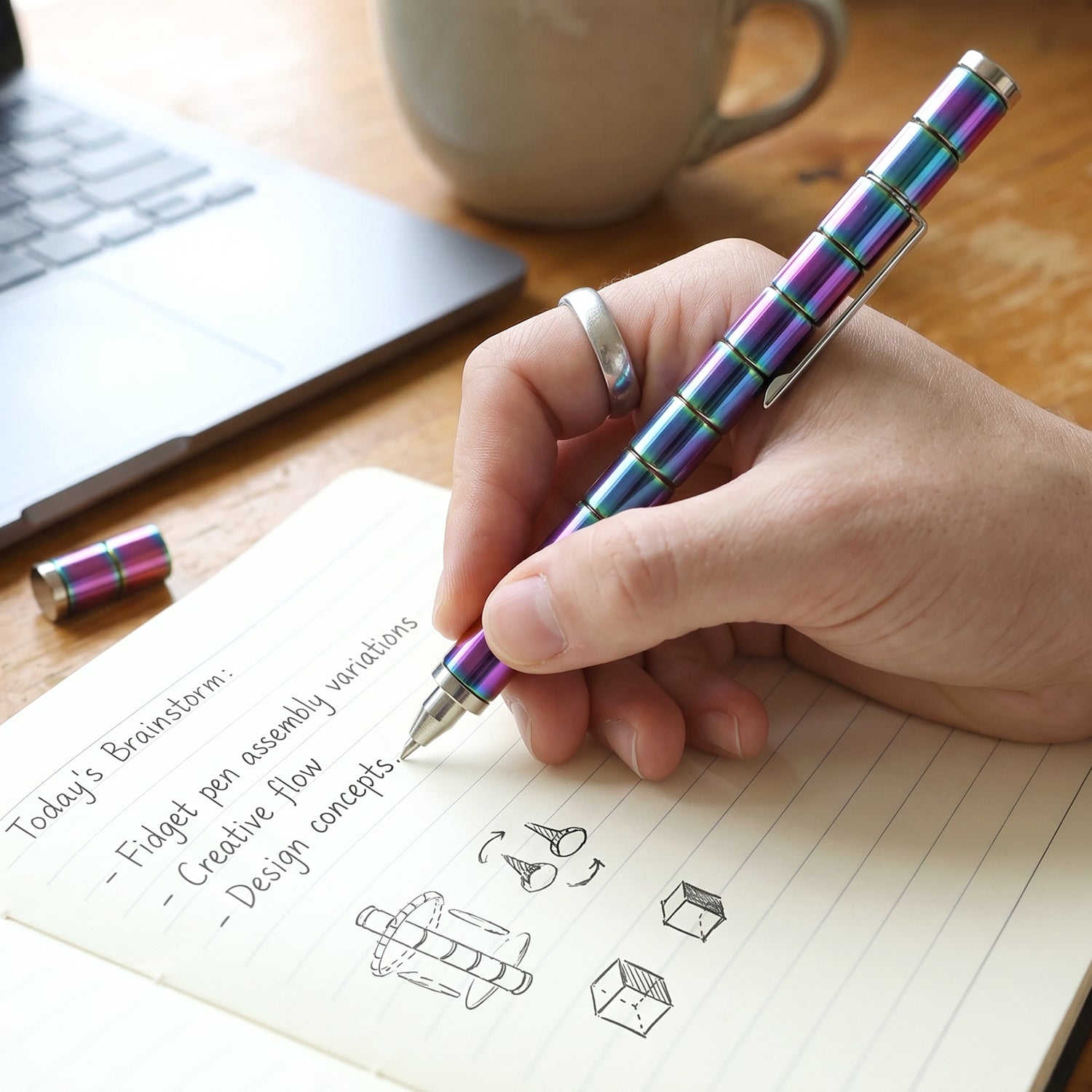 Magnetic Metal Writing Pen with Fidget Spinner Function - 1 Pc-Office Products-AniGuess-AniGuess