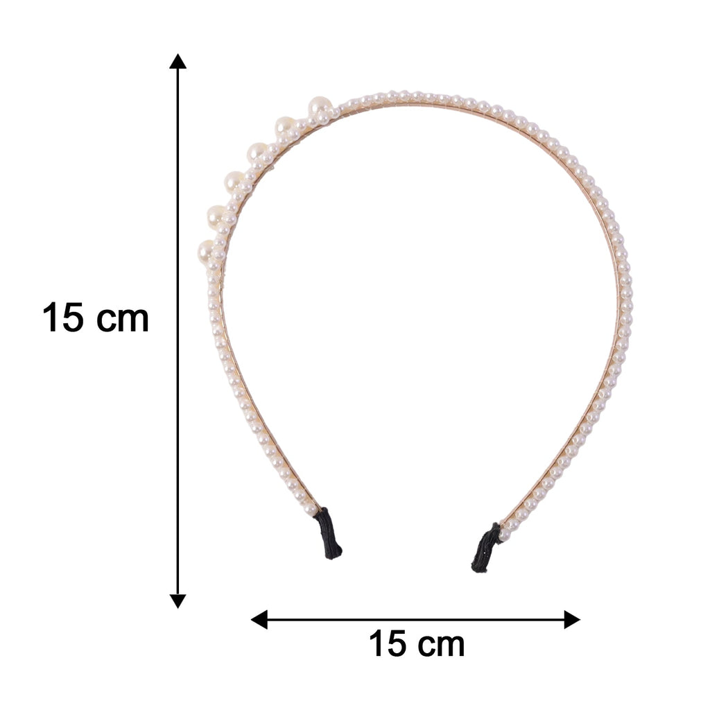 Pearl Beaded Designer Hairband for Women Stylish Headband (1 Pc)