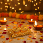 Royal Ornate Oval Pooja Thali - (1 Pc)