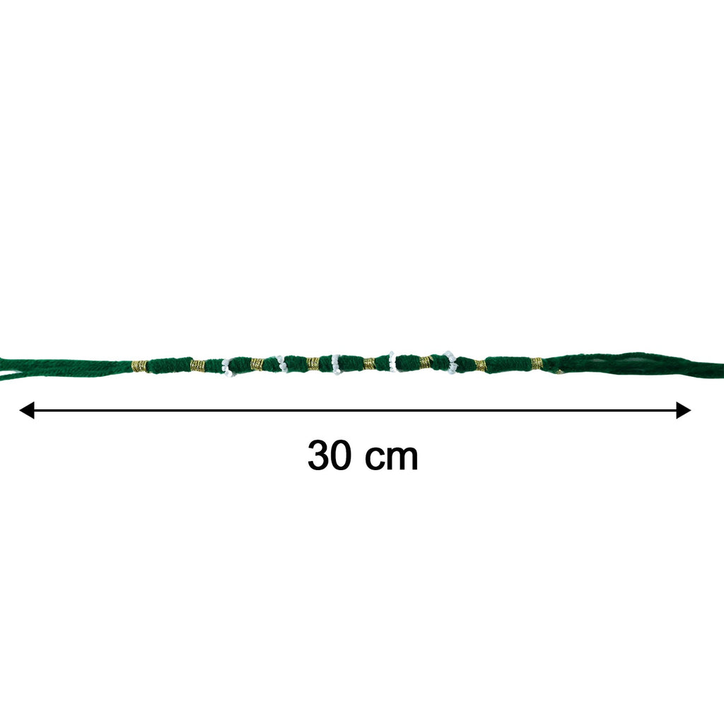 Traditional Green Pearl Beaded Rakhi (1 Pc, Mix Color)