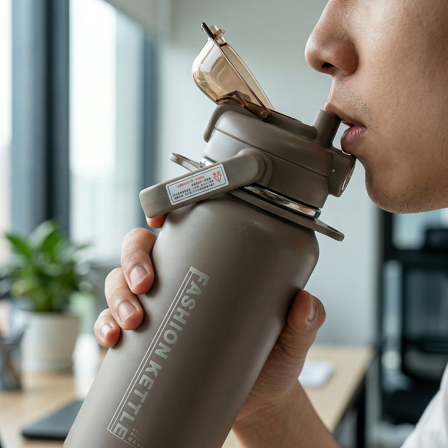 Stainless Steel Water Vacuum Insulated Bottle With Straw (1500ML, Mix Color)-Home & Kitchen-AniGuess-AniGuess
