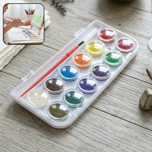 12 Shade Compact Watercolour Paint Set 1 Set-Stationery-AniGuess-AniGuess