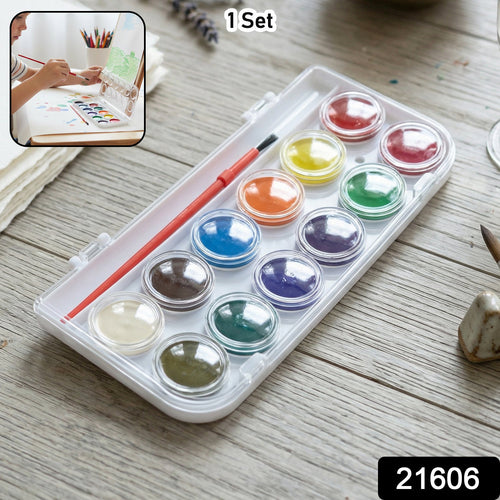12 Shade Compact Watercolour Paint Set 1 Set-Stationery-AniGuess-AniGuess