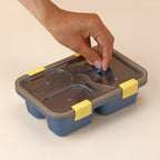 Plastic Lunch Box for Kids, Lunch Box (3 Compartment Lunch Box)