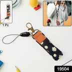 Floral Pattern Short Neck Lanyard 