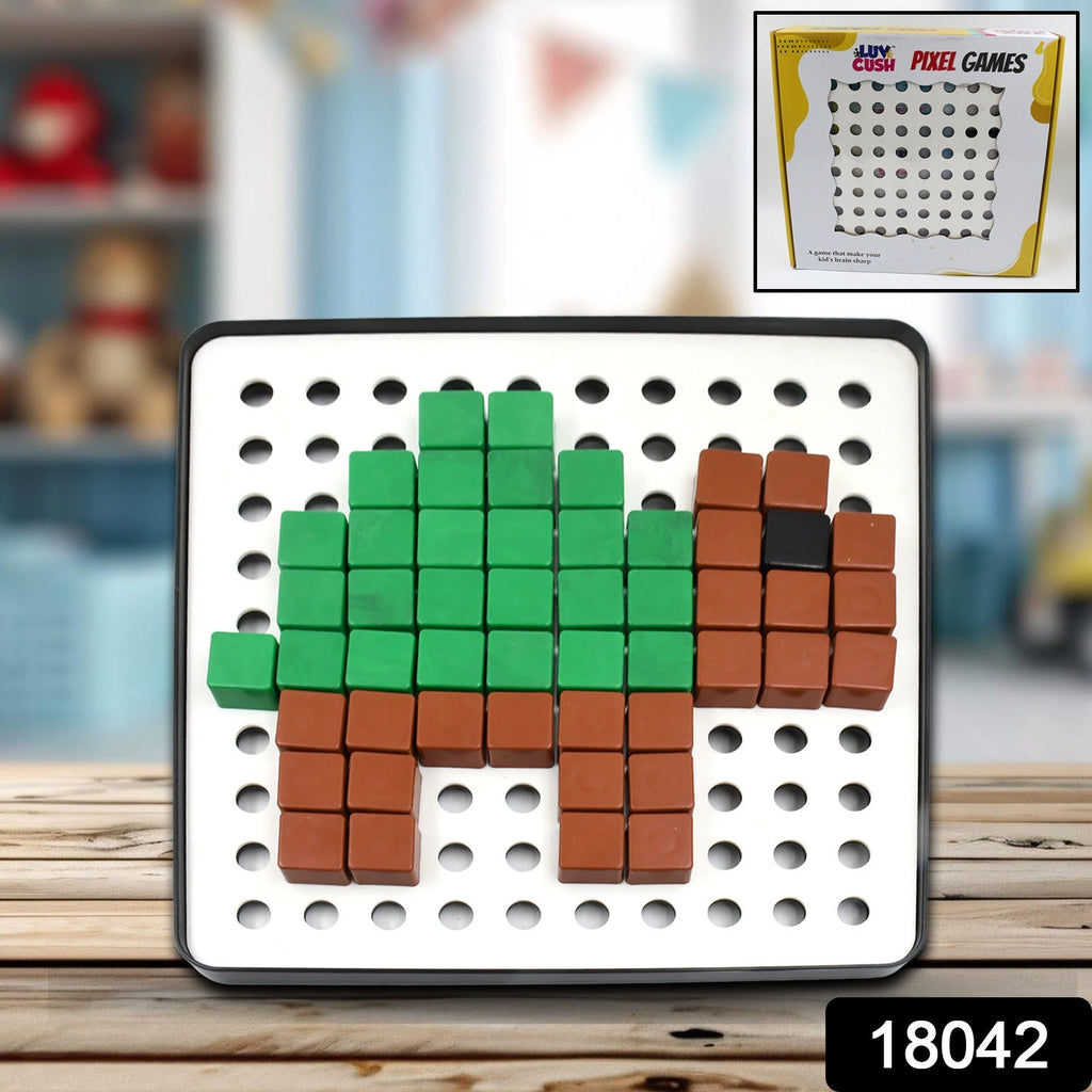 Pixel Cubes Toy for Children Early Education, Pixel Game Educational Board Games Board, Birthday Gift for Kids, Learning Math Toy, Brain Games, Math Puzzle (Approx 180 Cubes With Pixel Board & Book)-Toys & Games-AniGuess-AniGuess