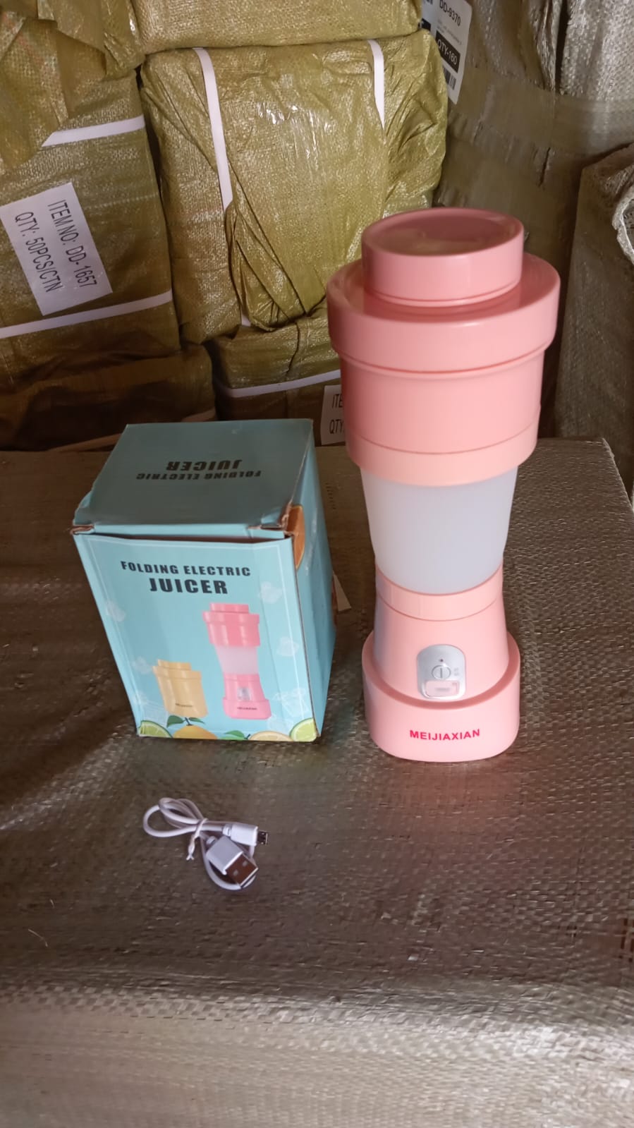 Foldable Electric Juicer, Portable Blender Stainless Steel 6 Blades (500 ML)-Home & Kitchen-AniGuess-AniGuess