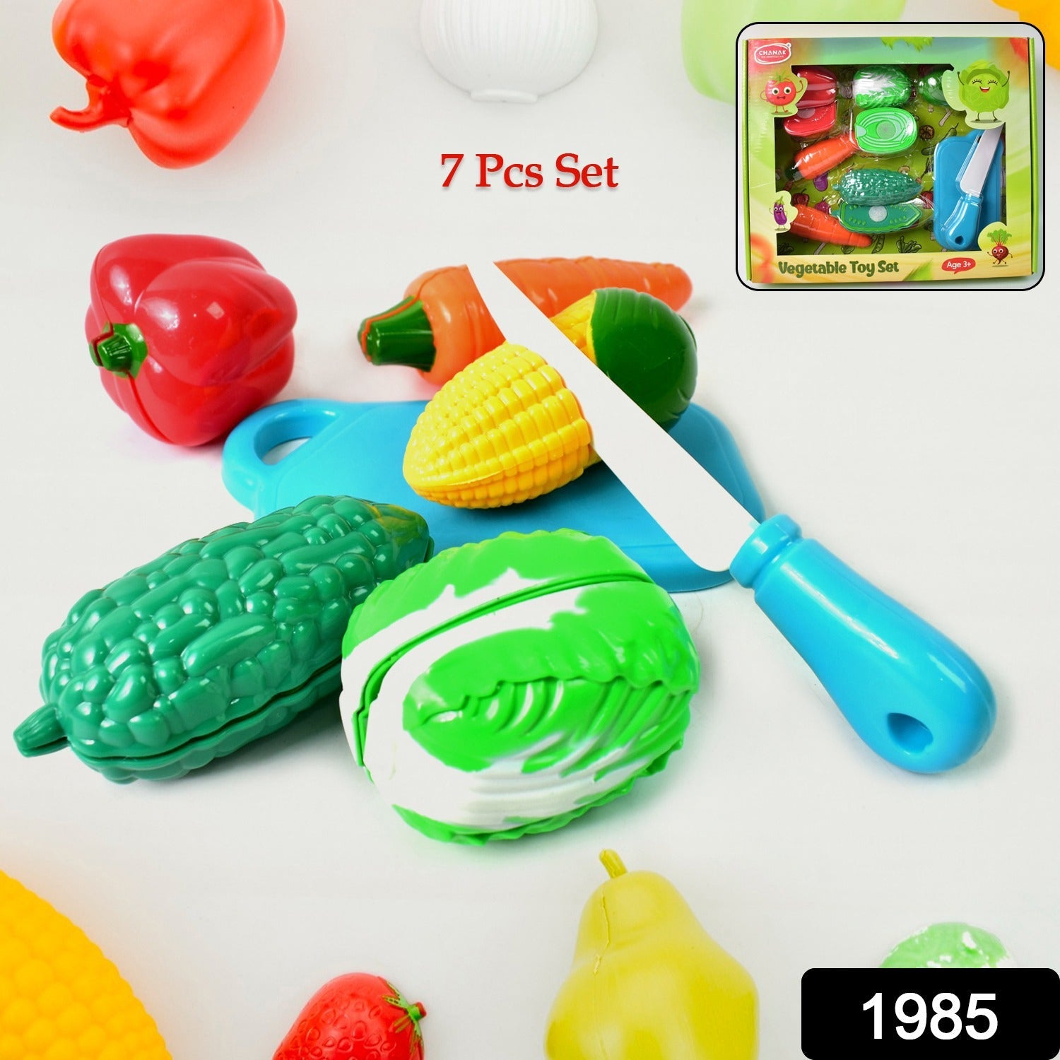 Realistic slice-able fruits and vegetables cut in 2 part play toy set-Toys & Games-AniGuess-AniGuess