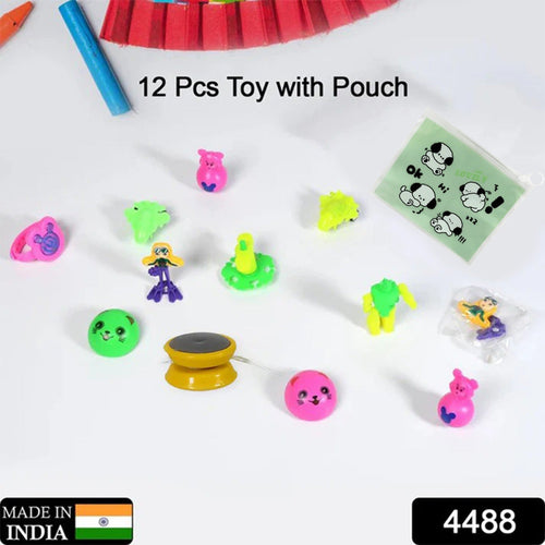 12pc Mix All New Toy And Plastic Pouch Mix All Types Playing Toy For Kids-Toys & Games-AniGuess-AniGuess