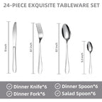 Premium Stainless Steel Polished Cutlery Set (24 Pc)