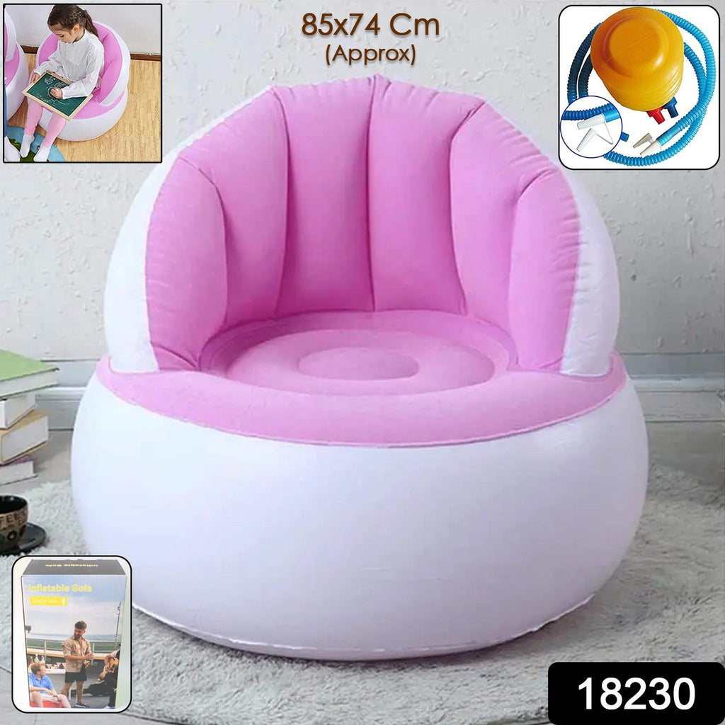 Kids inflatable sofa chair with backrest & Foot Air Pump (1 Set 85x74 Cm Approx)-Home Improvement-AniGuess-AniGuess