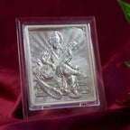 Elegant Silver Saraswati Maa Photo Frame with Stand (1 Pc)