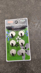 Self Adhesive Wall Hooks Set (6 Pc, Mix Design)