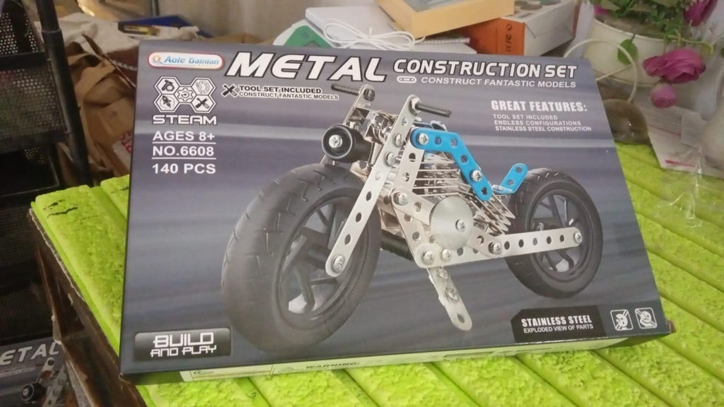 Metal Bike Creative Mechanical Construction Engineering Kit 140 Part Bike Tool-Toys & Games-AniGuess-AniGuess