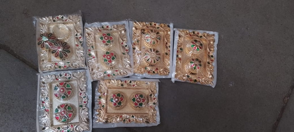 Rakasha Bandhan Special Puja Thali, Kumkum Thali Holder, Pooja Return Gift, Indian Housewarming Gifts, Brother / Bhai / Bhabhi / Sister / Family   for Rakshabandhan, Diwali (Mix Design)-Home Improvement-AniGuess-AniGuess