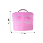 3-Tier Transparent Craft Storage Box with 18 Adjustable Compartments