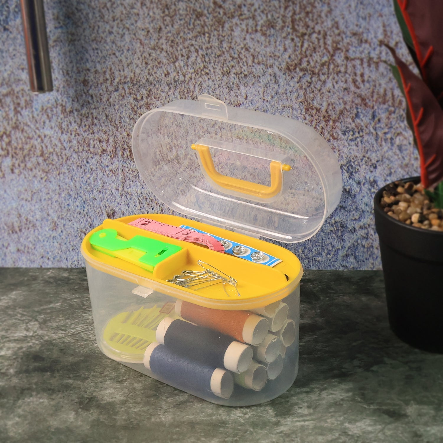 Double Layer Small & Portable Travel Sewing Kits Box Hand Work Sewing Box