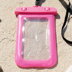 Pink waterproof pouch closeup detail