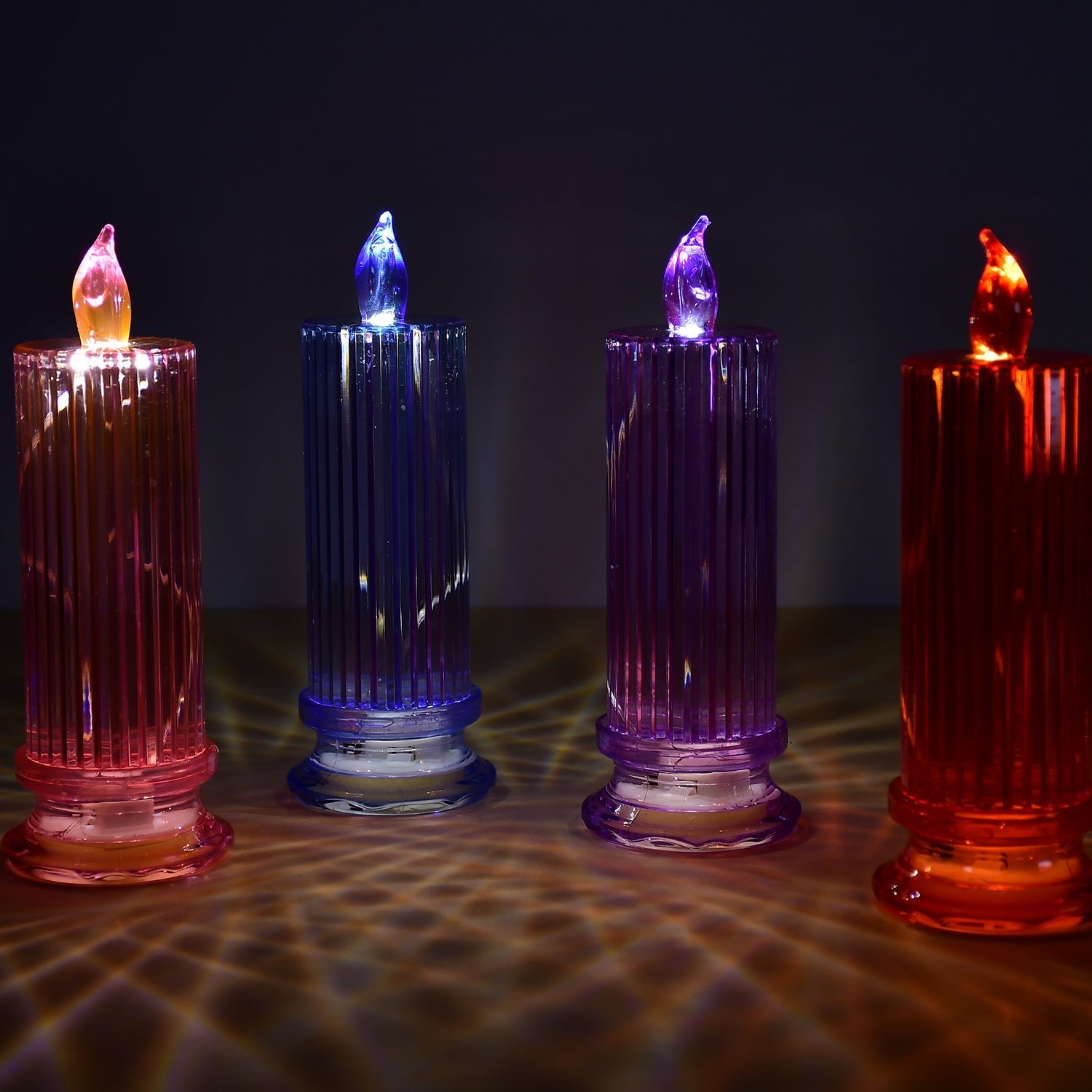 Big Simple Candles for Home Decoration, Crystal Candle Lights, Diwali (Multicolor)-Home Improvement-AniGuess-AniGuess