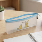 Cute Cartoon Transparent Pencil Pouch (1 Pc)