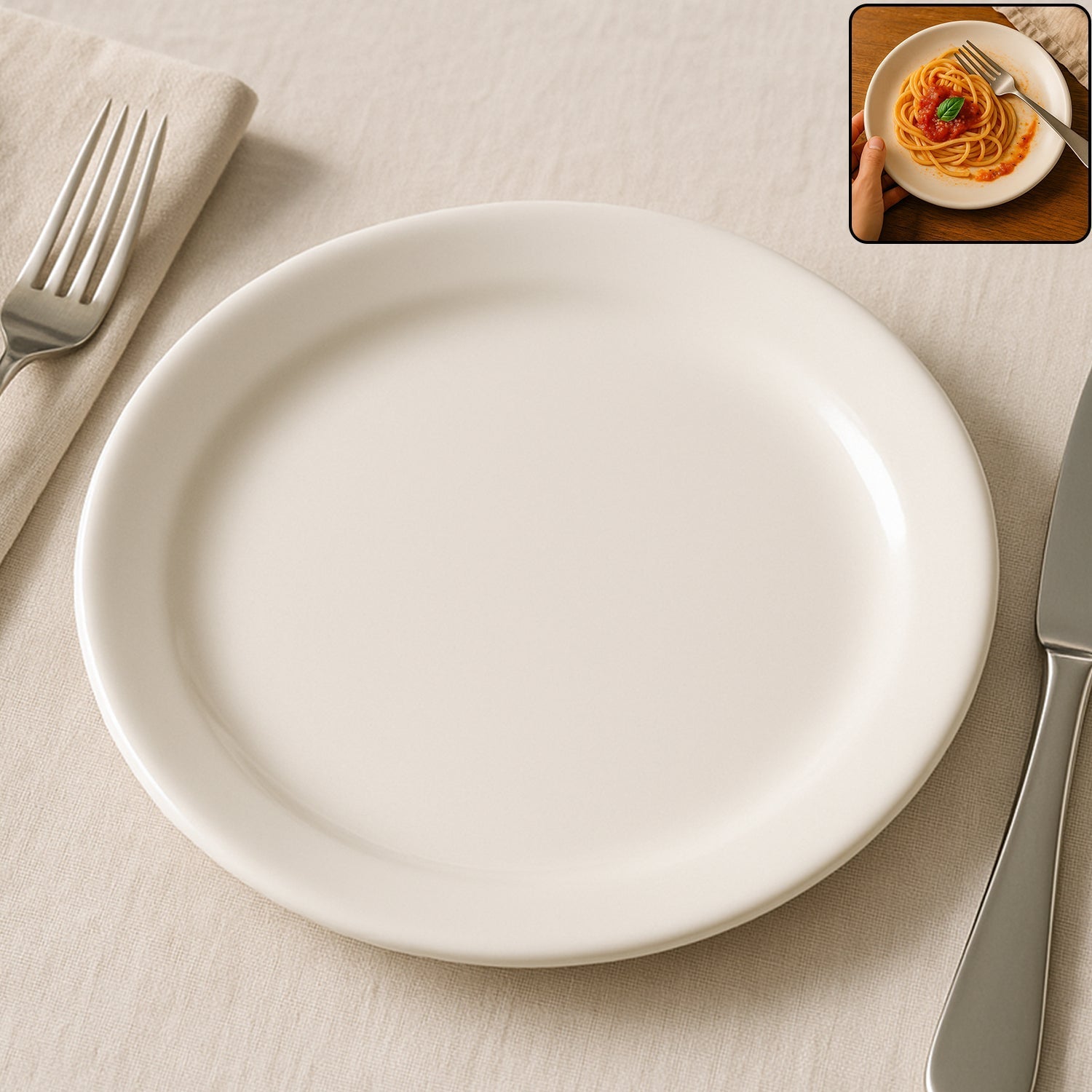 Plastic Round Dinner / Serving Plate – 23 cm (1 Pc)