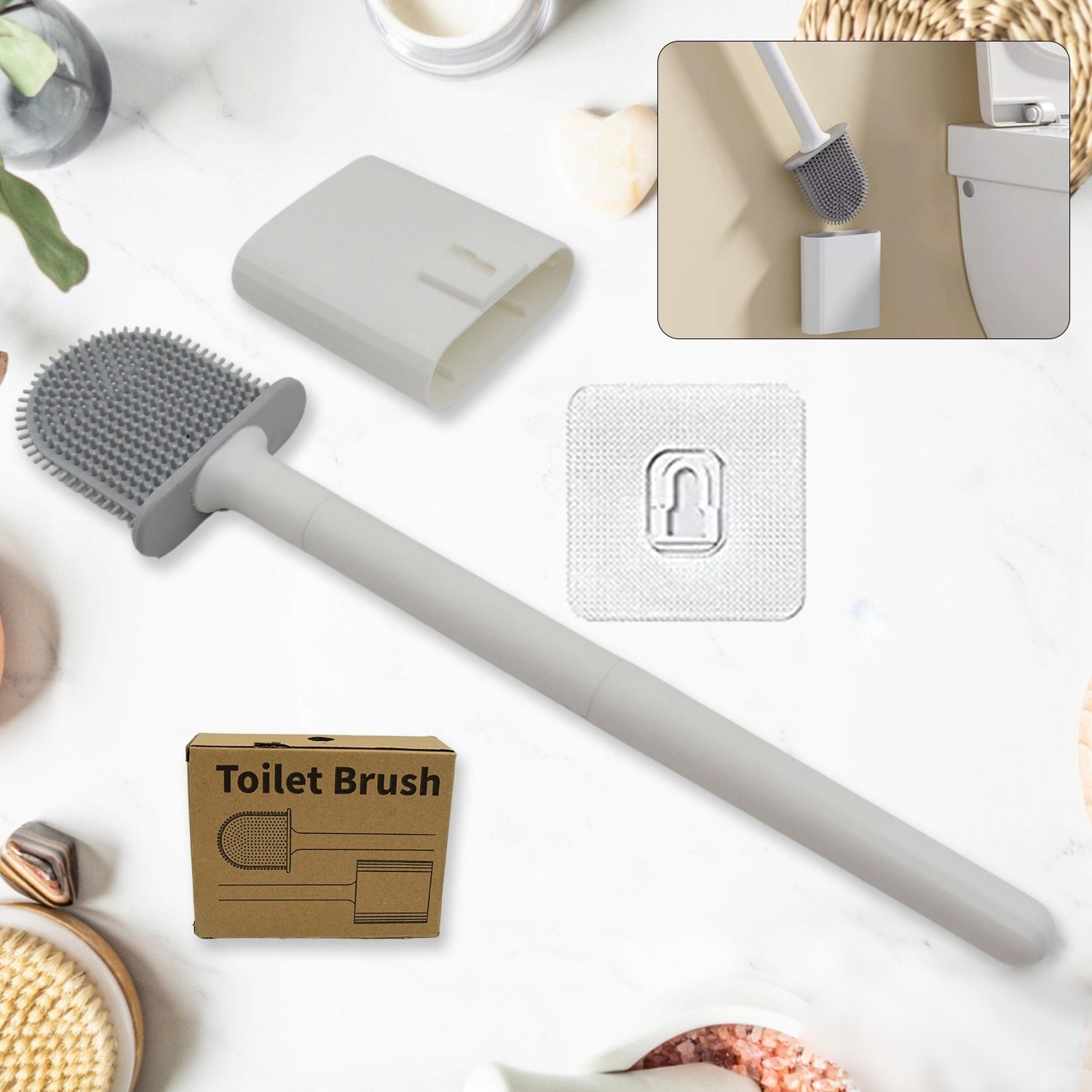 Portable Silicone Toilet Brush – Wall-Mounted, Anti-Drip Cleaner with Non-Slip Handle-Health & Beauty Accessories-AniGuess-AniGuess