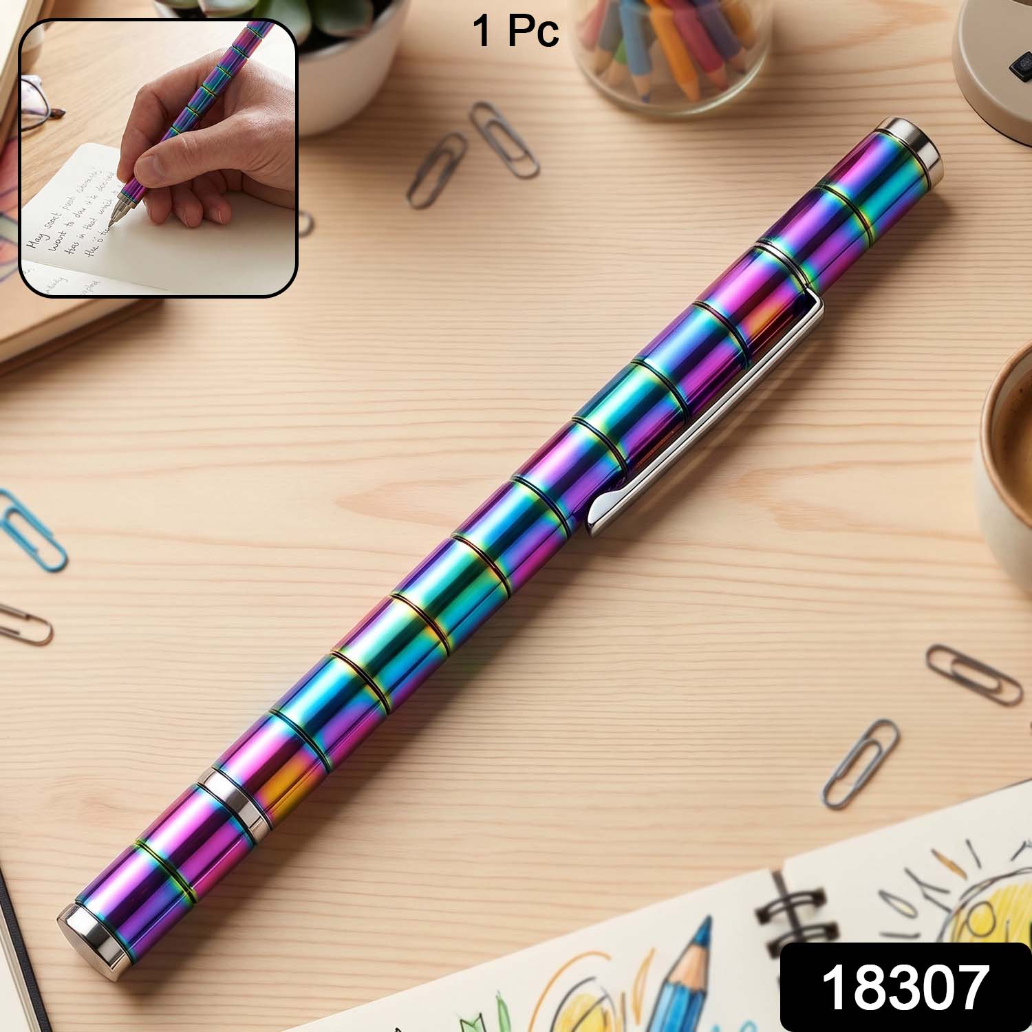 Magnetic Metal Writing Pen with Fidget Spinner Function - 1 Pc-Office Products-AniGuess-AniGuess