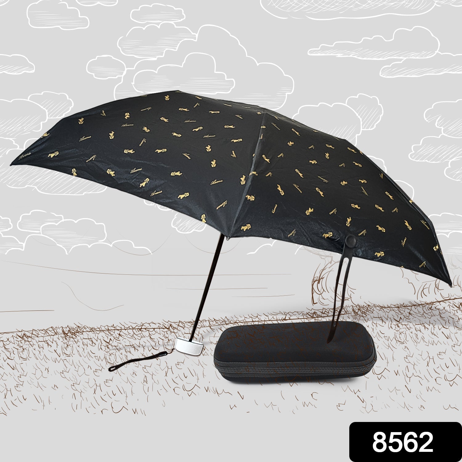 3-Fold Cute Umbrella – Sun & Rain Protection, UV Shield (1 Pc / With Zip Case)-Garden & Outdoors-AniGuess-AniGuess