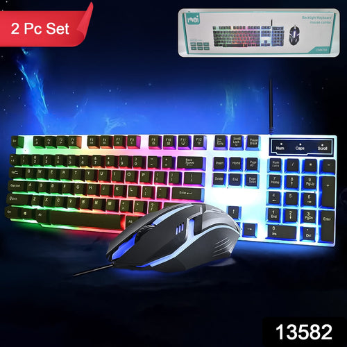104 Key Colorful Lighting Keyboard Mouse Set (2 Pc Set)-Electronics-AniGuess-AniGuess