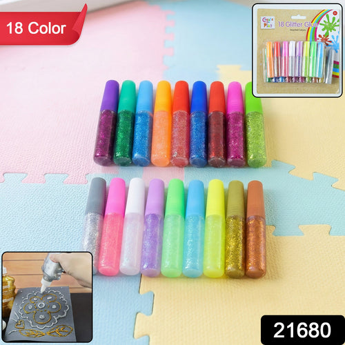 18 Assorted Color Glitter Glue Pens Set for Art & Craft Decoration-Office Products-AniGuess-AniGuess