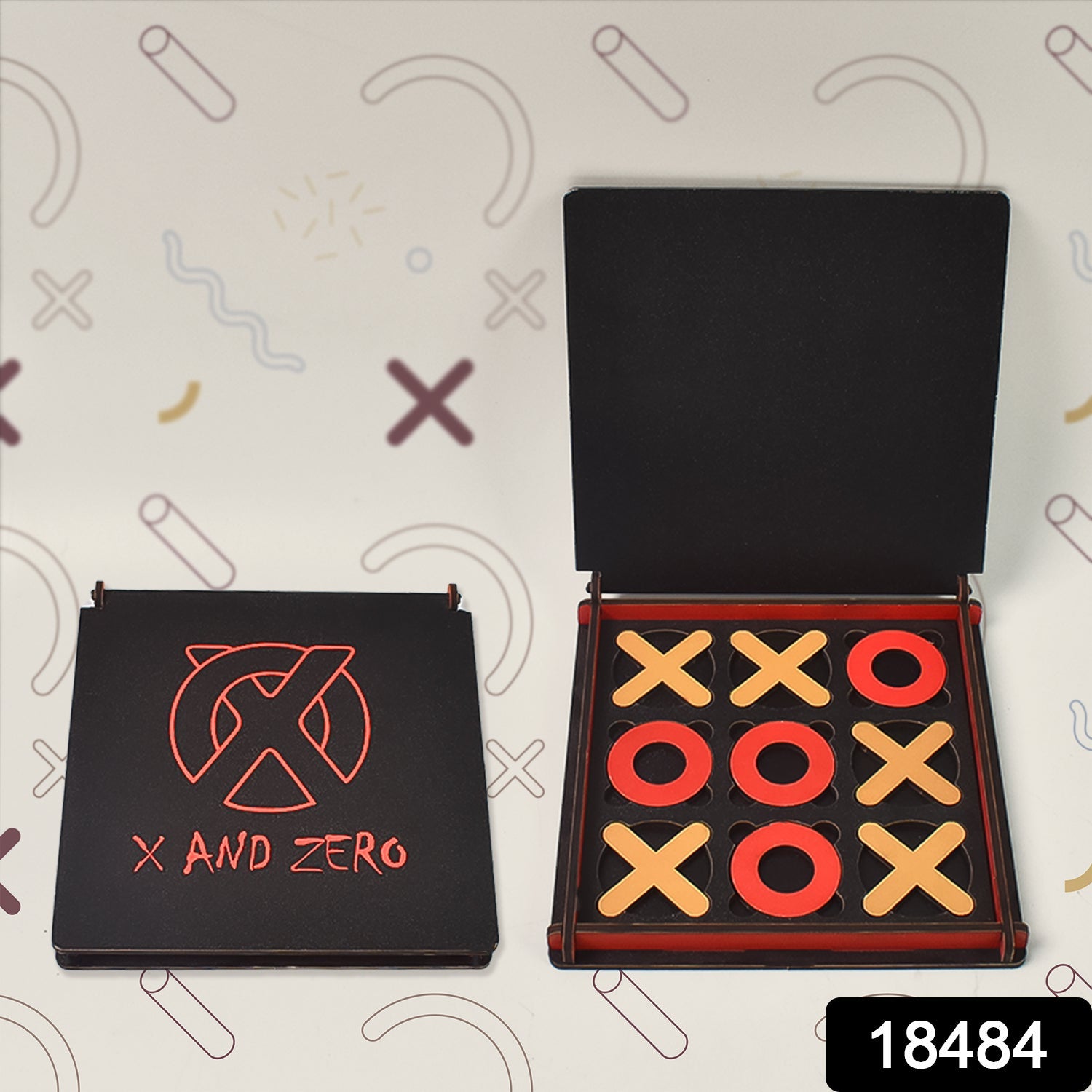 X & Zero Wooden Board Game (1 Set)-Toys & Games-AniGuess-AniGuess