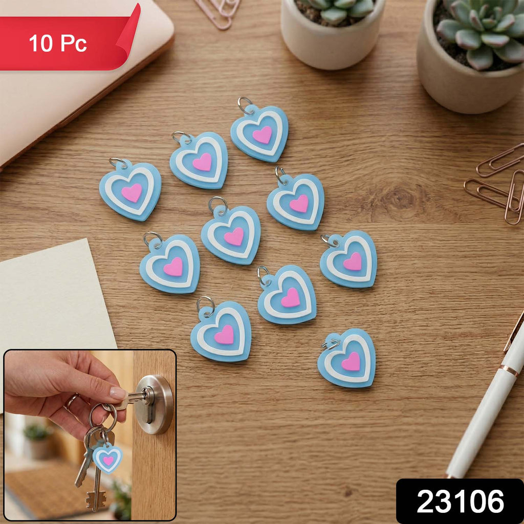 heart design keyring charm set