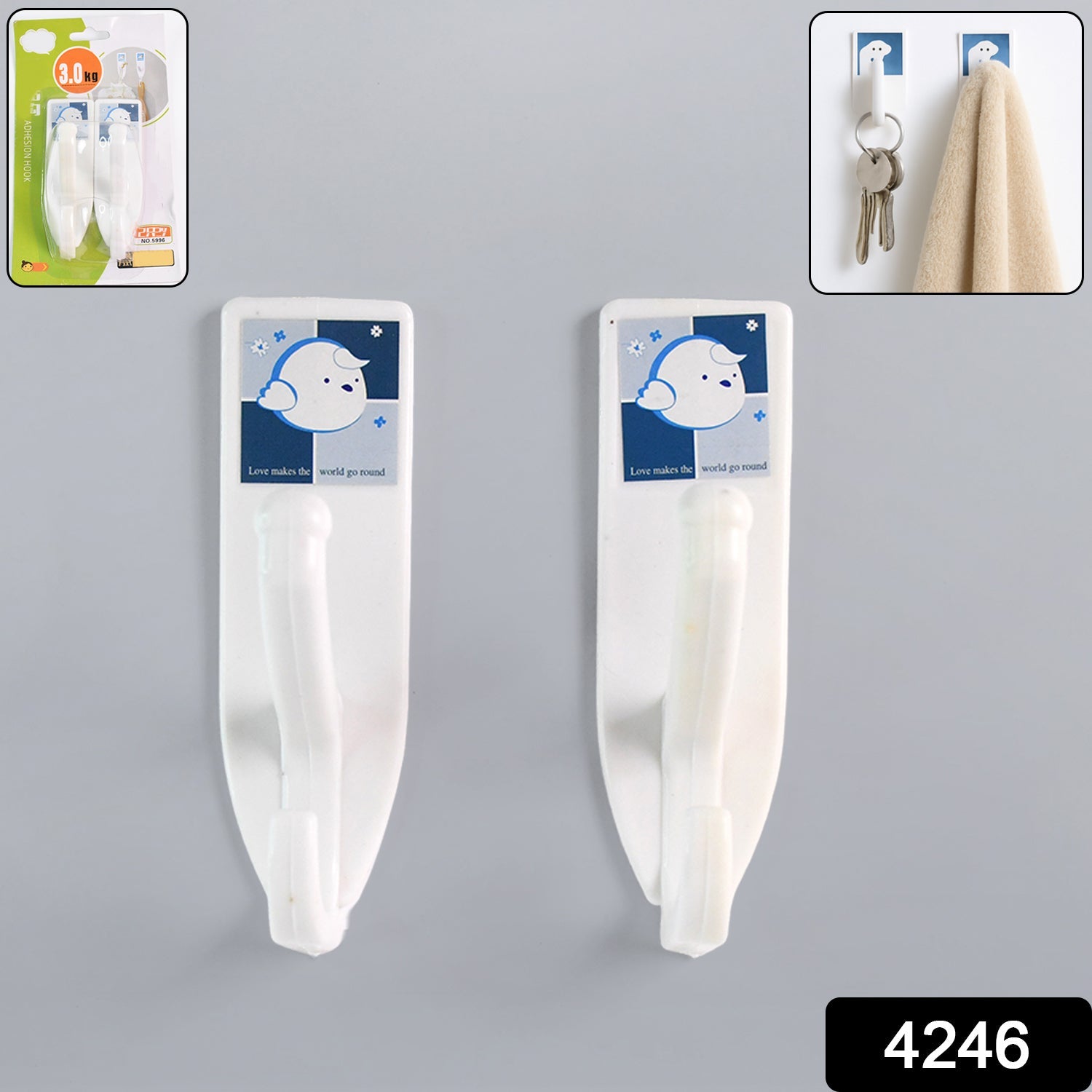 Multipurpose Wall Hooks: Strong & Self-Adhesive for Bathroom, Kitchen (Mix Desingn)-Home Improvement-AniGuess-AniGuess