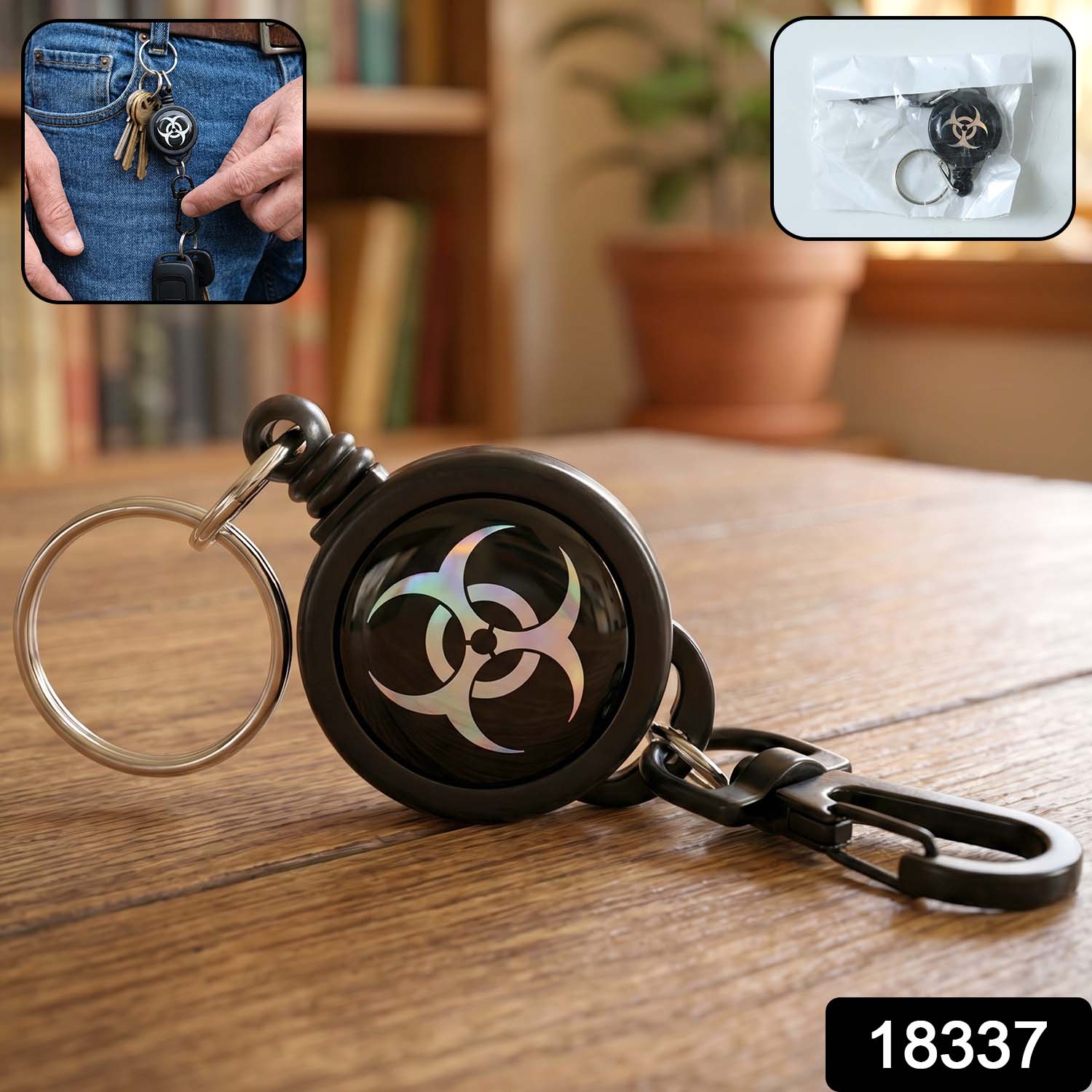 Safety Anti-Lost Retractable Keychain with Durable Reel Clip (1 Pc / Big)-Car & Motorbike-AniGuess-AniGuess