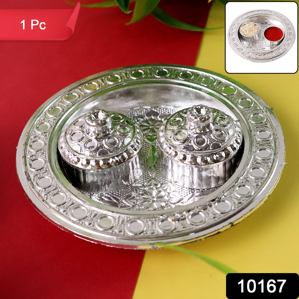 Round Shape Special Puja Thali, Kumkum Thali Holder (1 Pc / Small)-Home Improvement-AniGuess-AniGuess